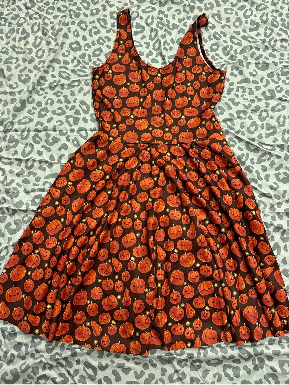 Blackmilk Orange Pumpkin Print Mini Dress